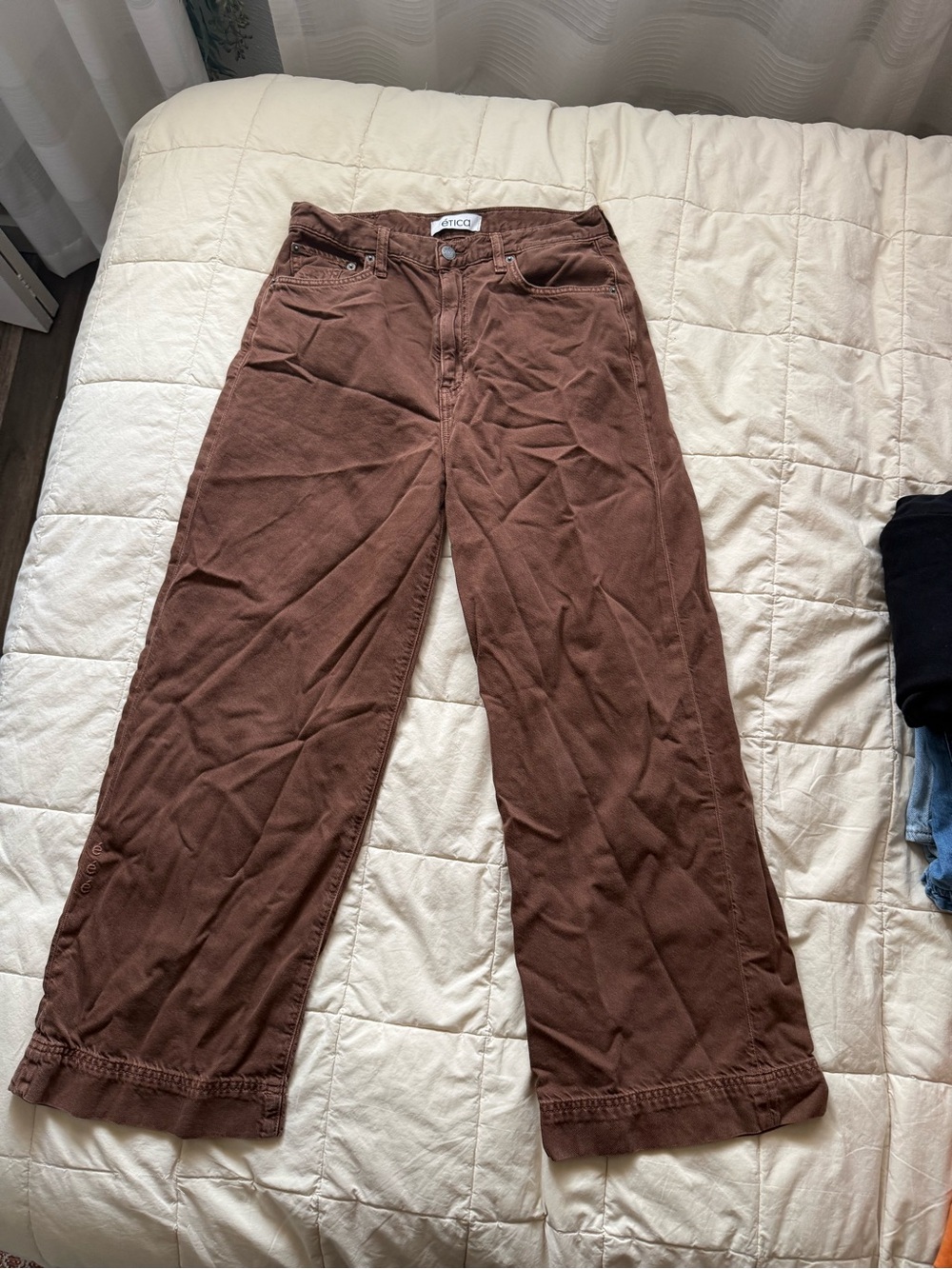 Etica Brown Wide-Leg Jeans